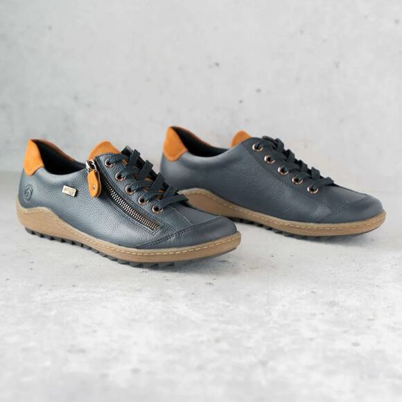 Remonte Shoes - Remonte Tex Sneakers Slip On/Tie Casual Shoe R1402-15 Navy/Brown Sz 39, US 8.5-9